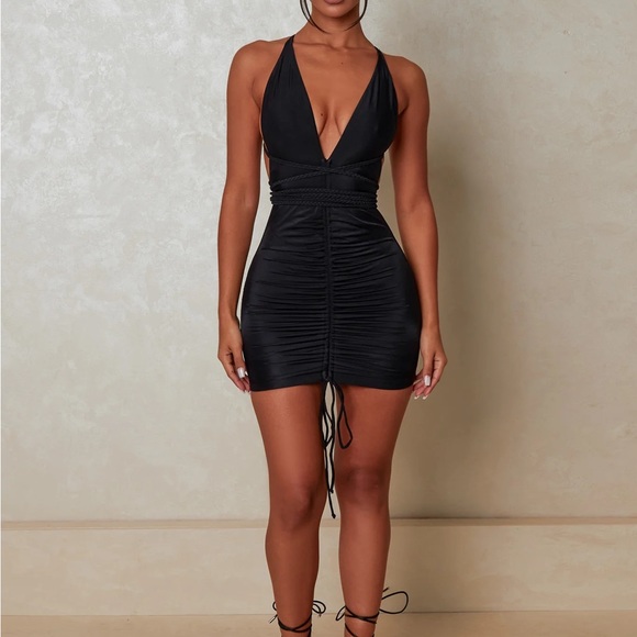 NWT Mars the Label Waterfall Mini Dress Black - Picture 3 of 3